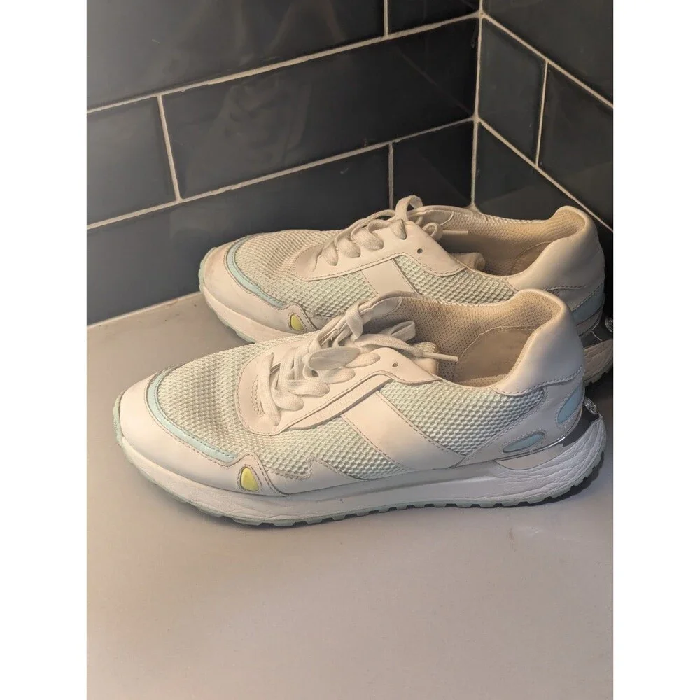 MICHAEL KORS MONROE TRAINER Womens CHAIN MESH SNEAKER Fair Aqua‎ Shoes Size 8.5